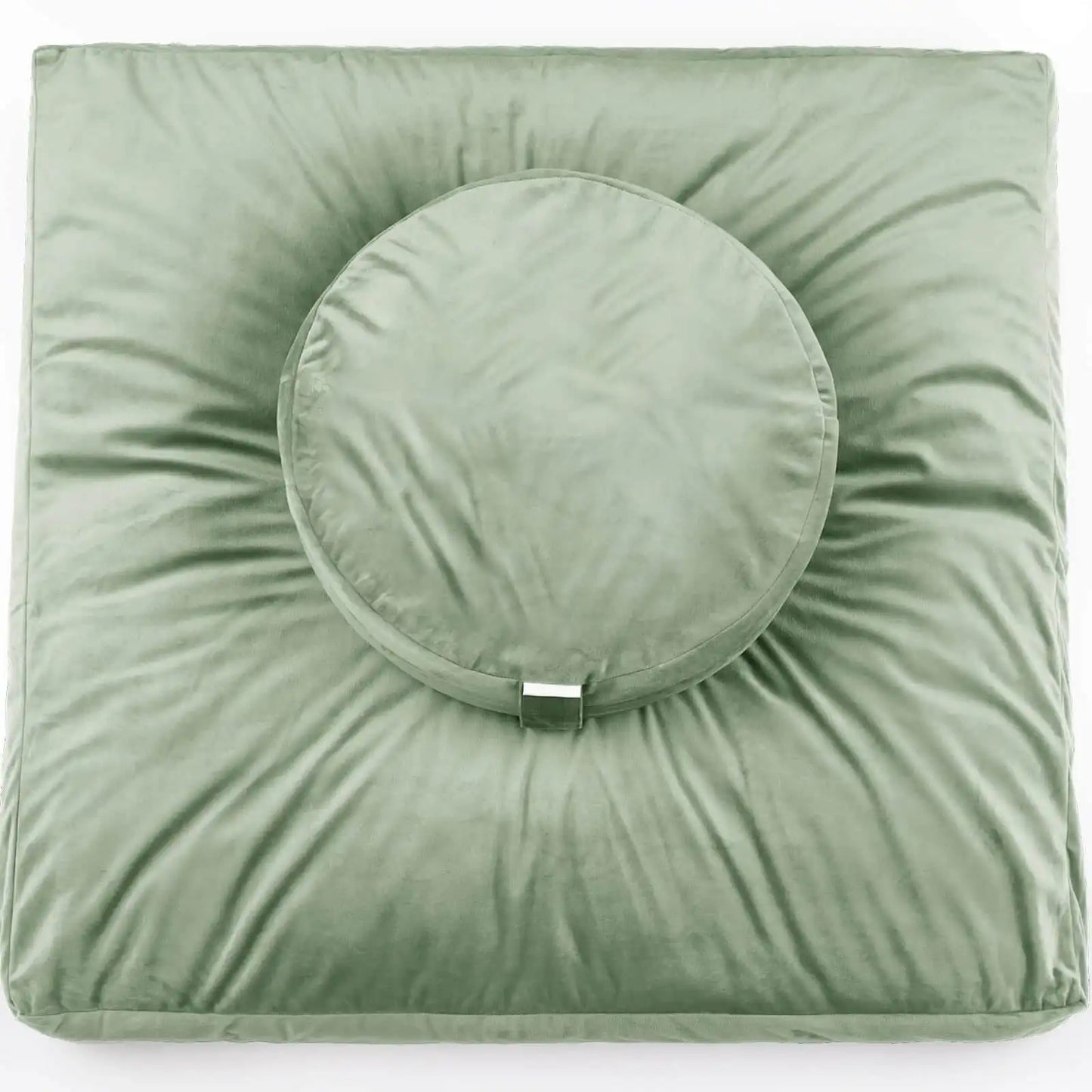 Zen Harmony Buckwheat Meditation Cushion Set – Mandala Bliss for Mindful Practice green
