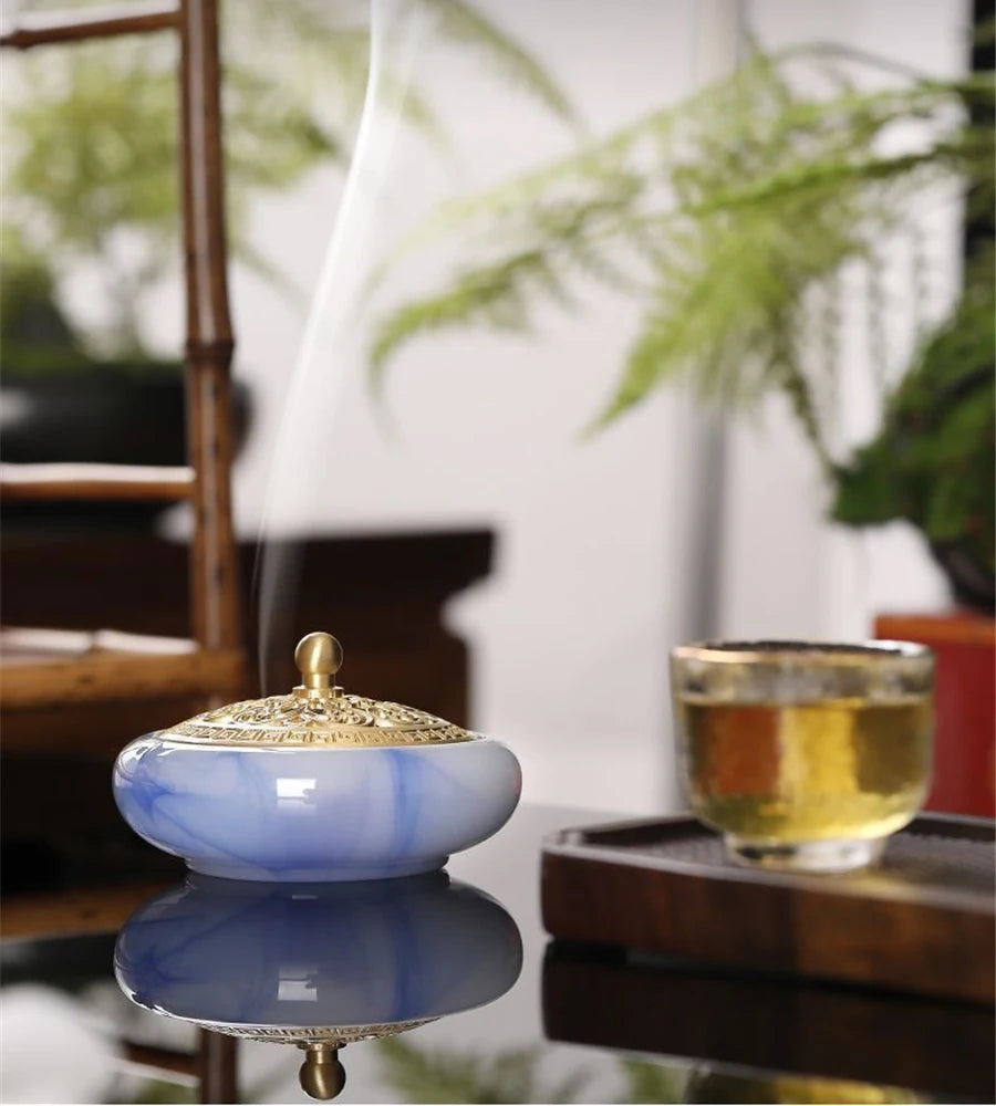 Cloud Mist Serenity Jade Incense Burner – Ancient Zen Elegance