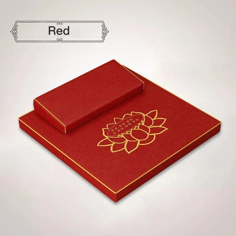 Eco Meditation Mat Set: Glue-free Coconut Coir Mat and Lotus Yoga Mat in multiple colors red