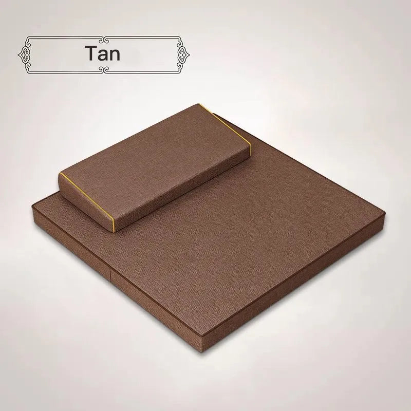 Eco Meditation Mat Set: Glue-free Coconut Coir Mat and Lotus Yoga Mat in multiple colors tan NO Pattern