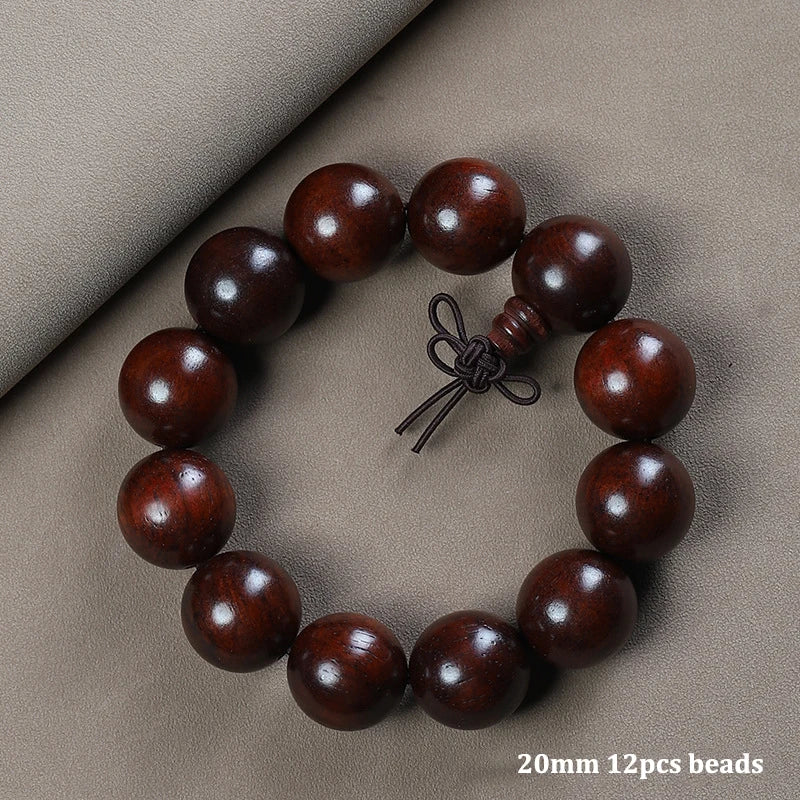 Natural Redwood Meditation Bracelet Set – Handcrafted Wooden Prayer Beads for Mindful Harmony 20mm