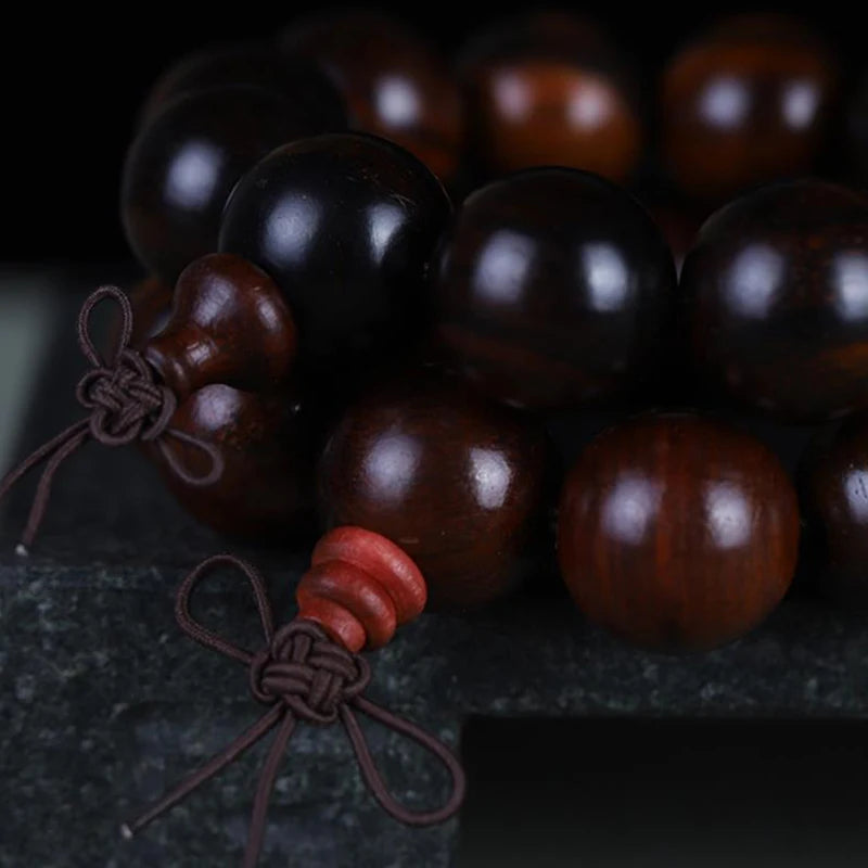 Natural Redwood Meditation Bracelet Set – Handcrafted Wooden Prayer Beads for Mindful Harmony part