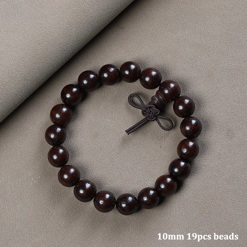Natural Redwood Meditation Bracelet Set – Handcrafted Wooden Prayer Beads for Mindful Harmony 10mm