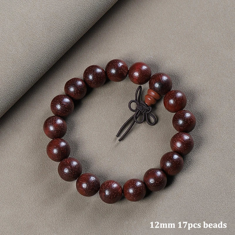 Natural Redwood Meditation Bracelet Set – Handcrafted Wooden Prayer Beads for Mindful Harmony 12mm