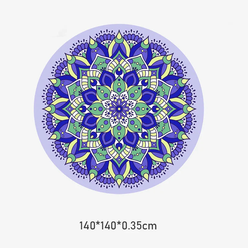 Circular Meditation Yoga Mat: Dual-Texture Serenity for Mind, Body & Space A