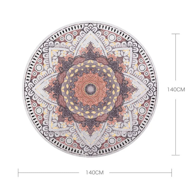 Circular Meditation Yoga Mat: Dual-Texture Serenity for Mind, Body & Space C