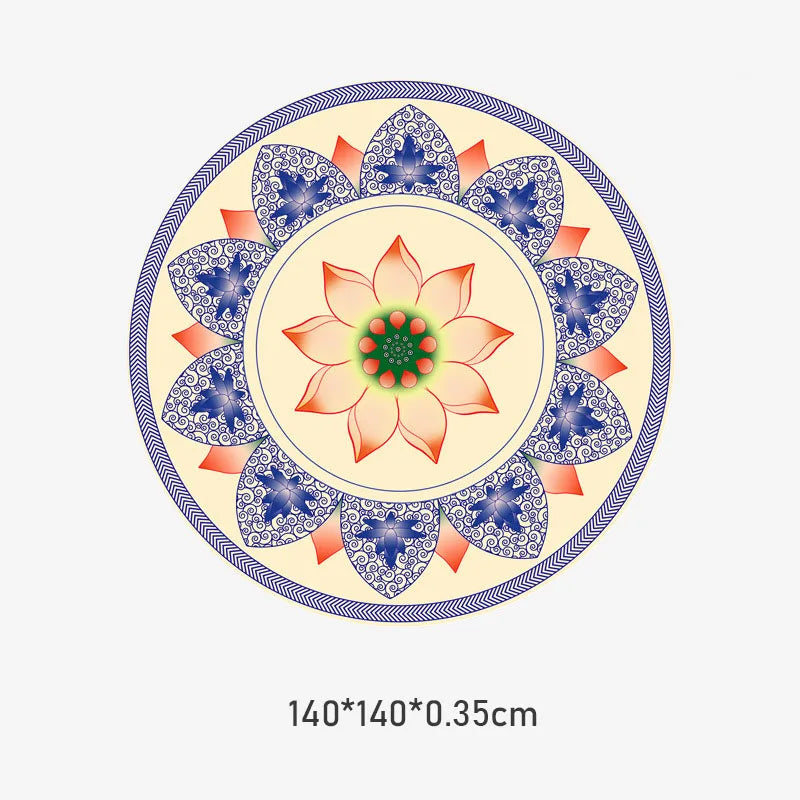 Circular Meditation Yoga Mat: Dual-Texture Serenity for Mind, Body & Space K