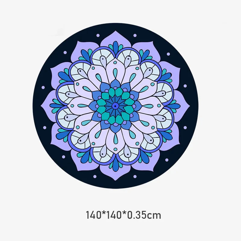 Circular Meditation Yoga Mat: Dual-Texture Serenity for Mind, Body & Space M