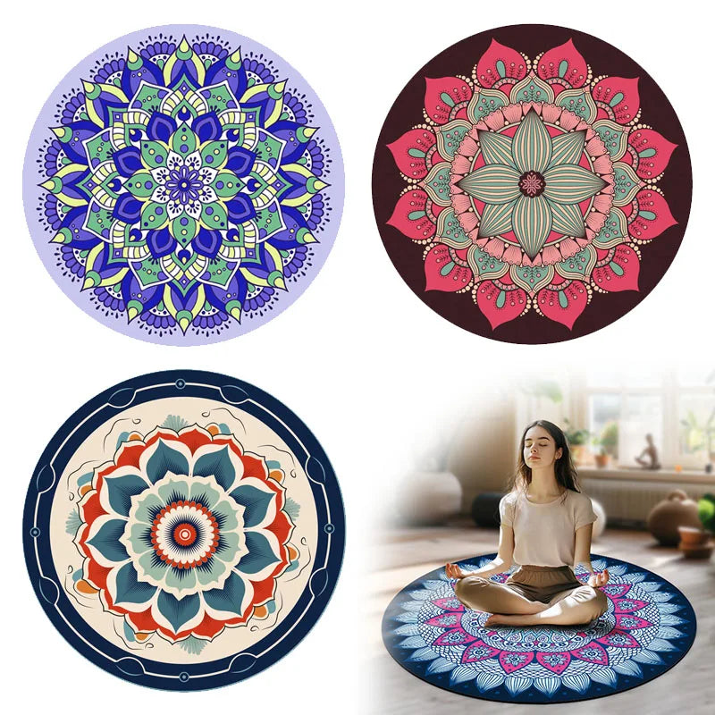 
Circular Meditation Yoga Mat: Dual-Texture Serenity for Mind, Body& Space