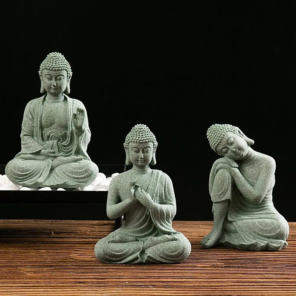 Sandstone Buddha  Handcrafted Zen Sculptures for Aquatic Harmony 3 models