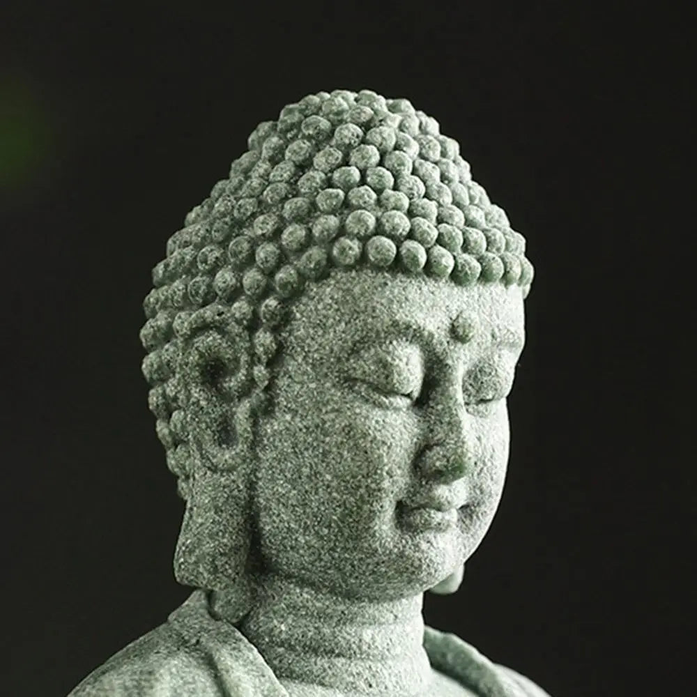 Sandstone Buddha  Handcrafted Zen Sculptures for Aquatic Harmony head